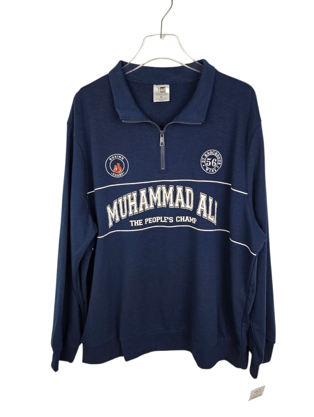 Muhammad Ali Graphic Quarter-Zip Sweatshirt NWT XL